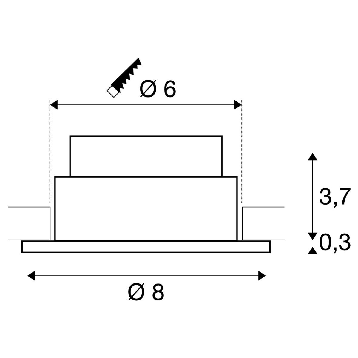 Source lumineuse intégrée noire et étanche