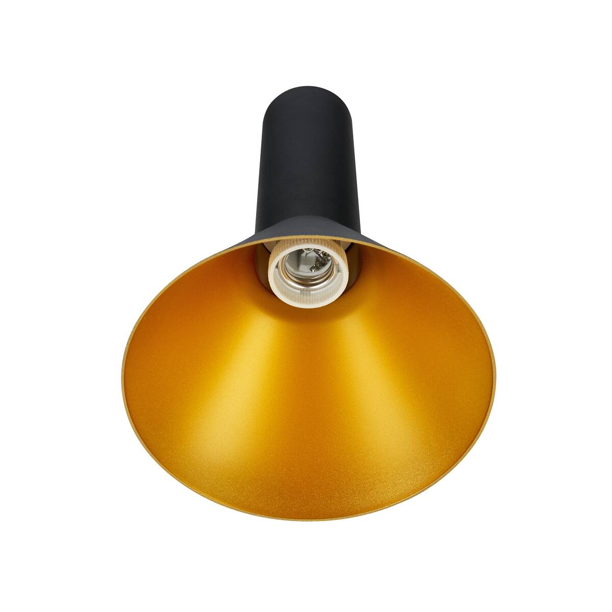 Lampe suspendue noire avec intérieur doré E27 