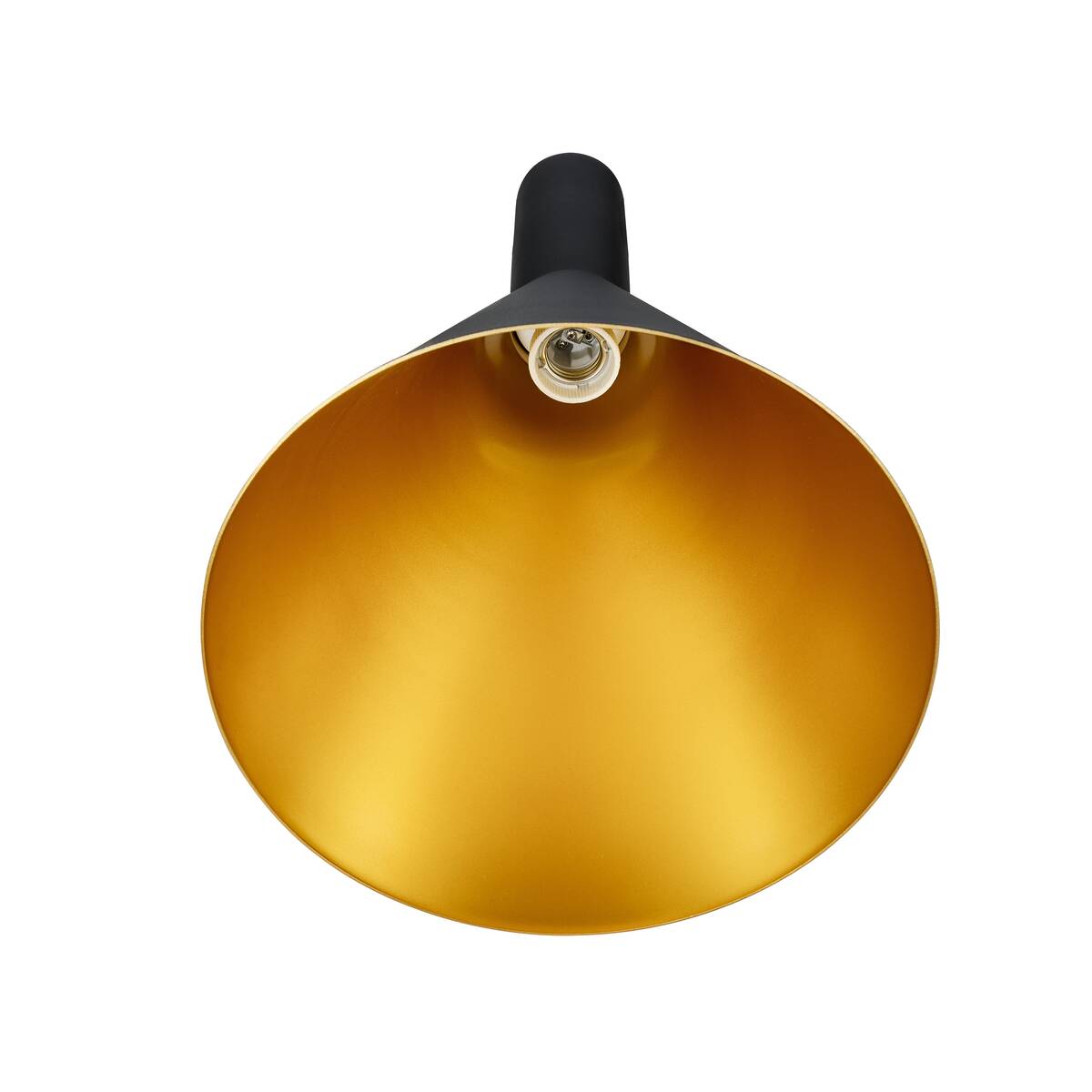 Lampe suspendue noire avec intérieur doré E27