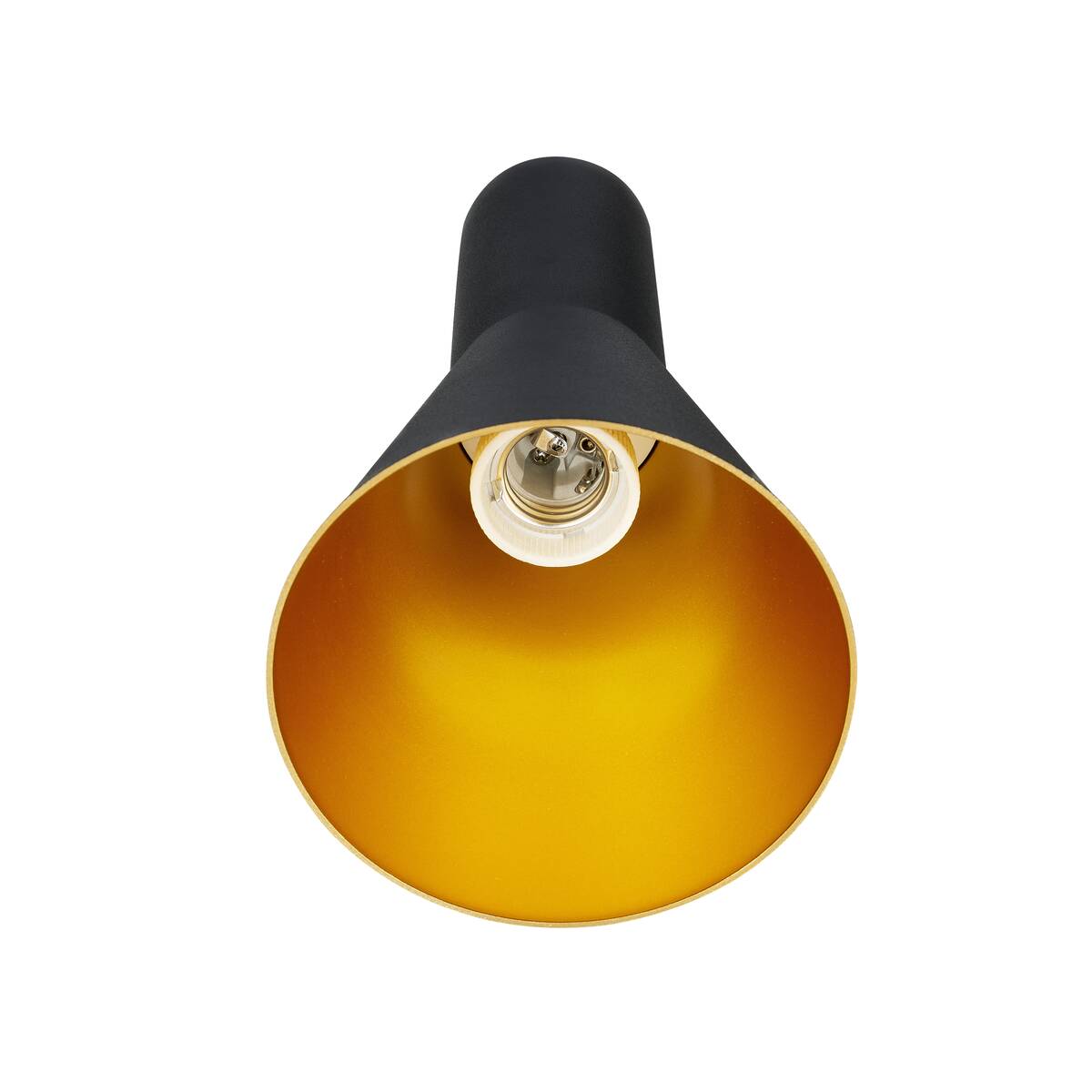 Lampe suspendue noire avec intérieur doré E27 