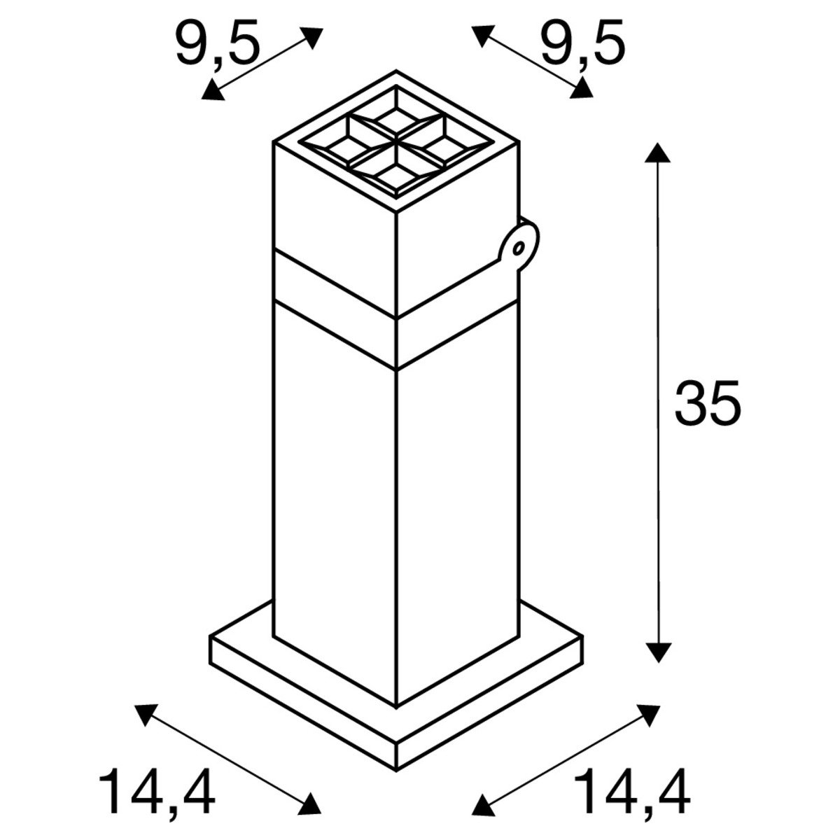 Lampe de jardin anthracite inclinable LED moderne