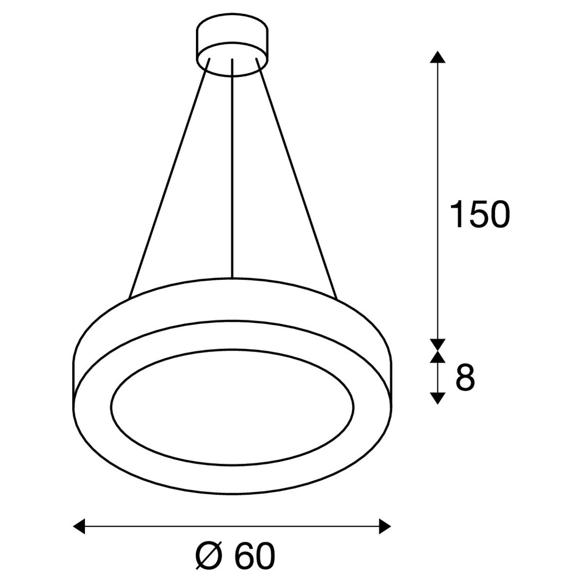 à l'intérieur  Medo Ring 60 Lampe suspendue Noir