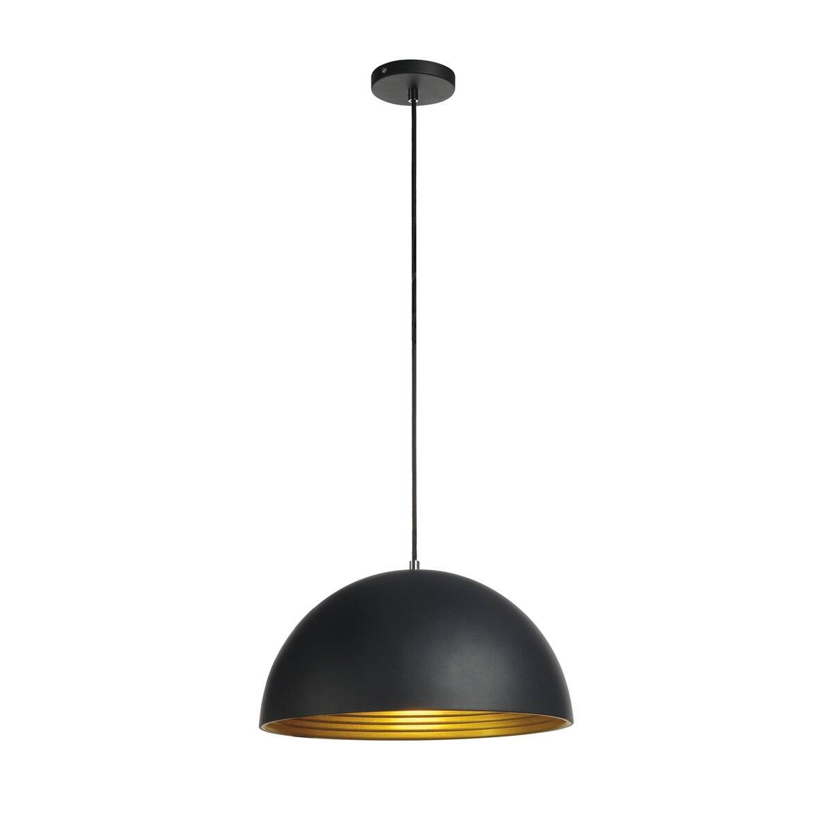 Lampe suspendue ronde d'éclairage intérieur noir/doré aluminium E27