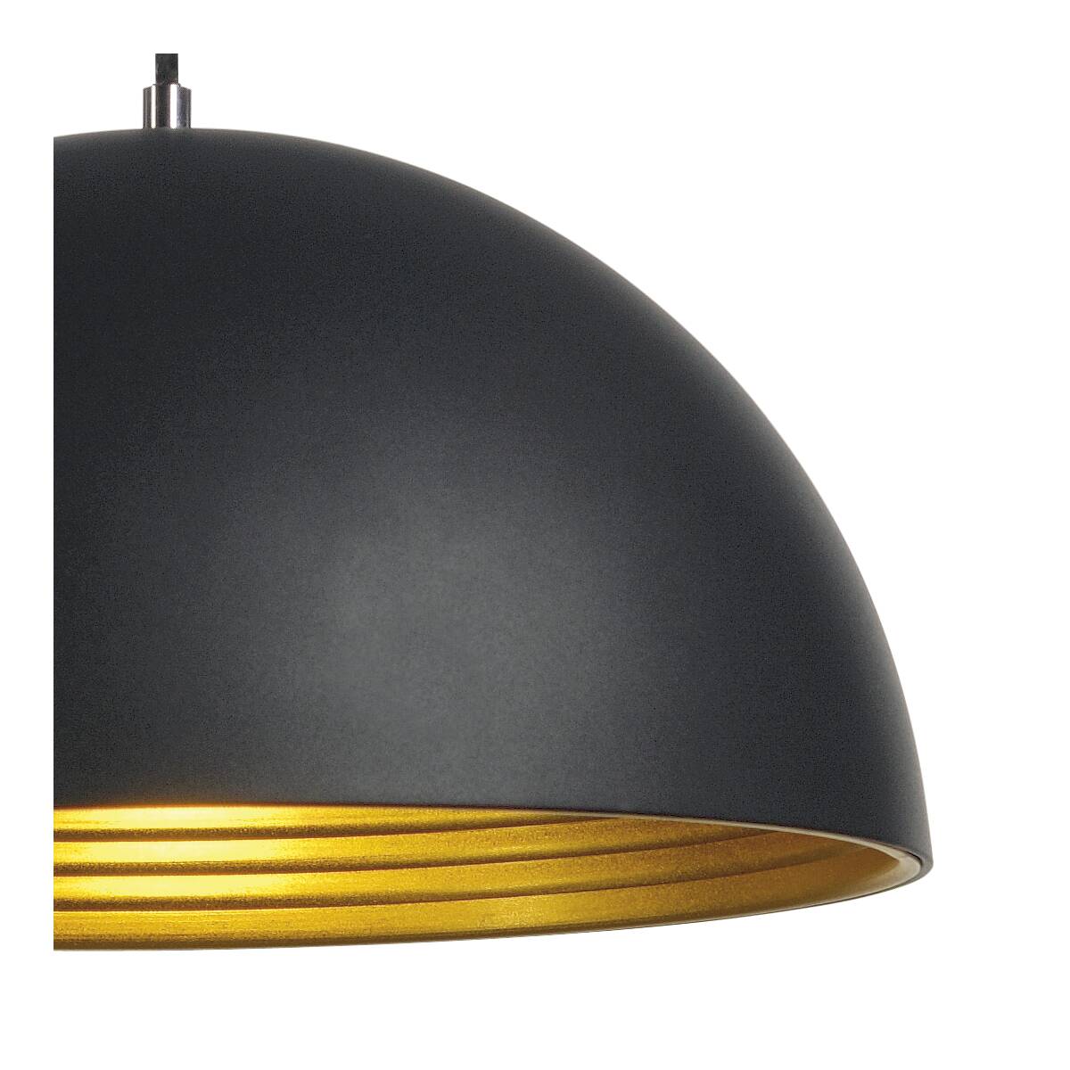 Lampe suspendue ronde d'éclairage intérieur noir/doré aluminium E27