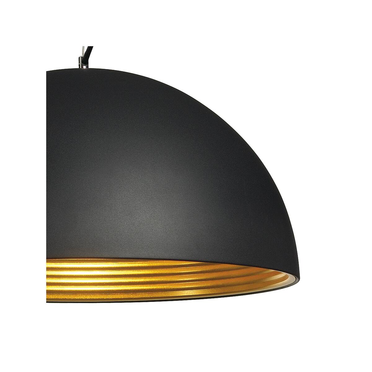 Lampe suspendue ronde d'éclairage intérieur noir/doré aluminium E27