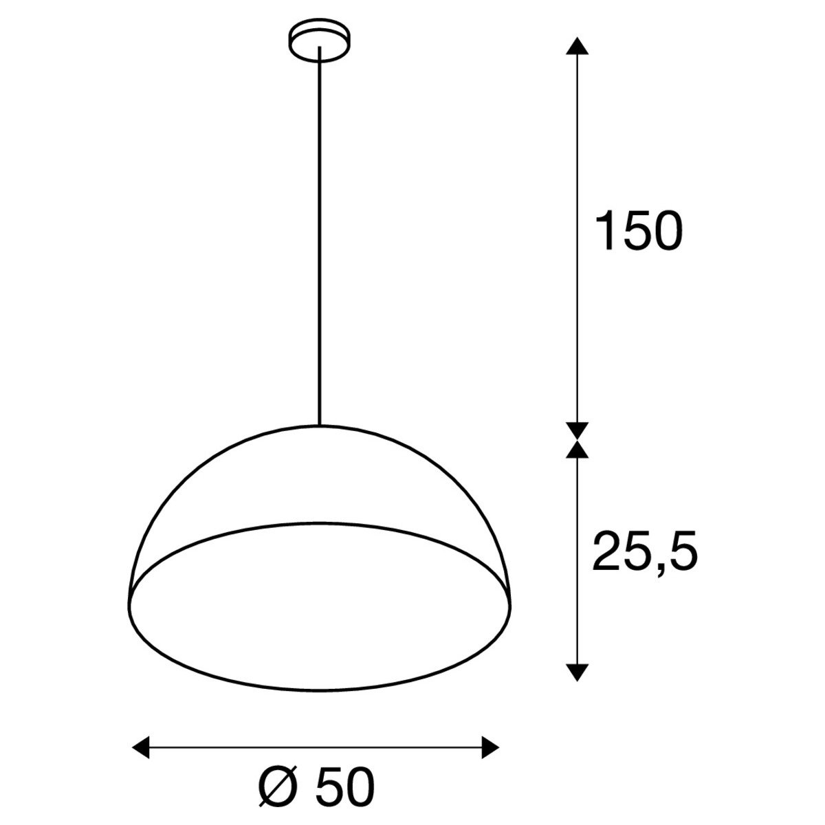 Lampe suspendue ronde d'éclairage intérieur noir/doré aluminium E27