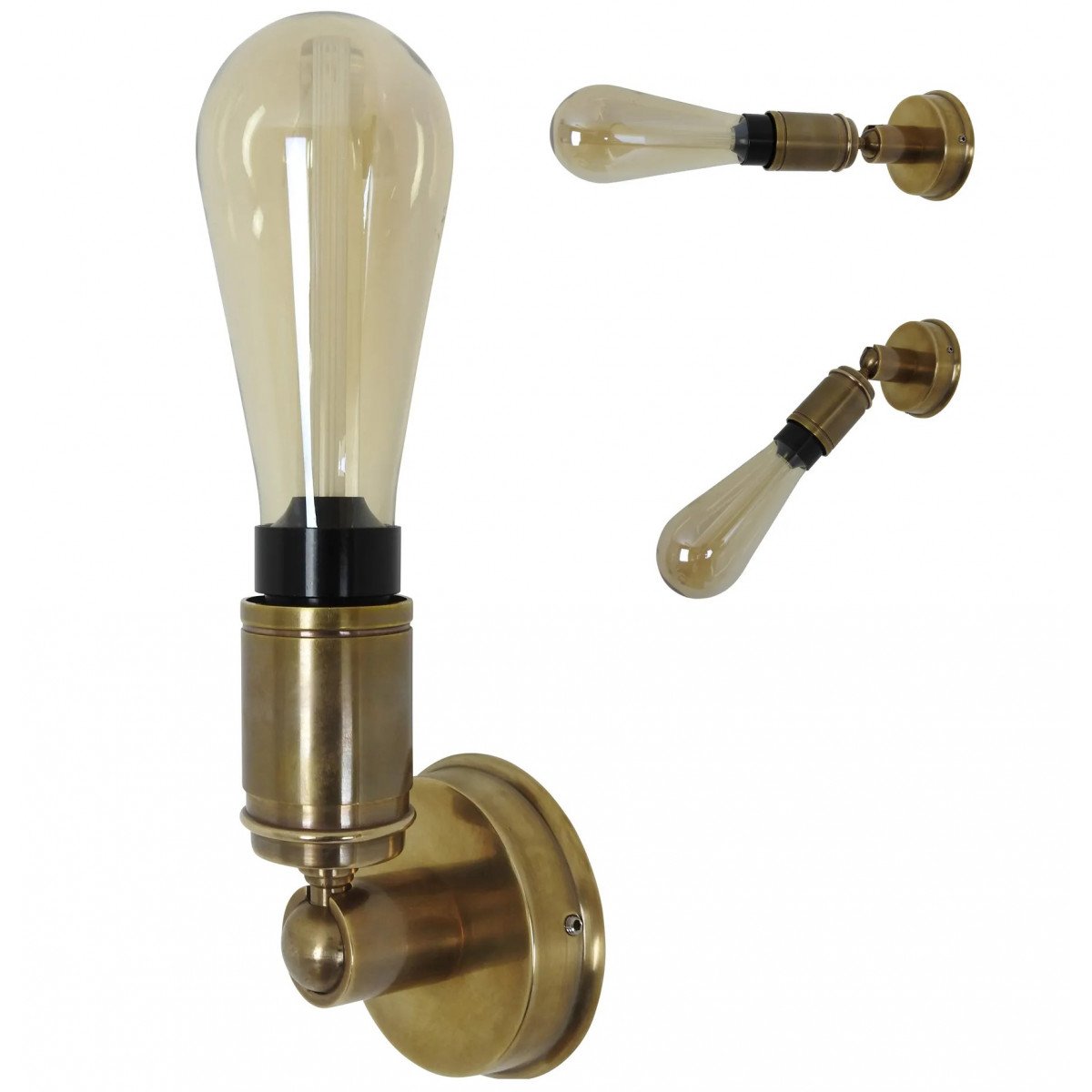 lampe en laiton de couleur laiton antique avec un raccord E27