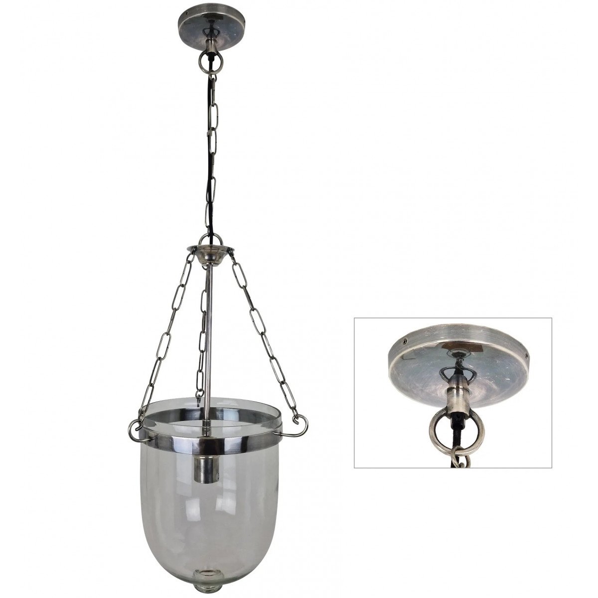 lampe en laiton couleur argent antique avec raccord E27