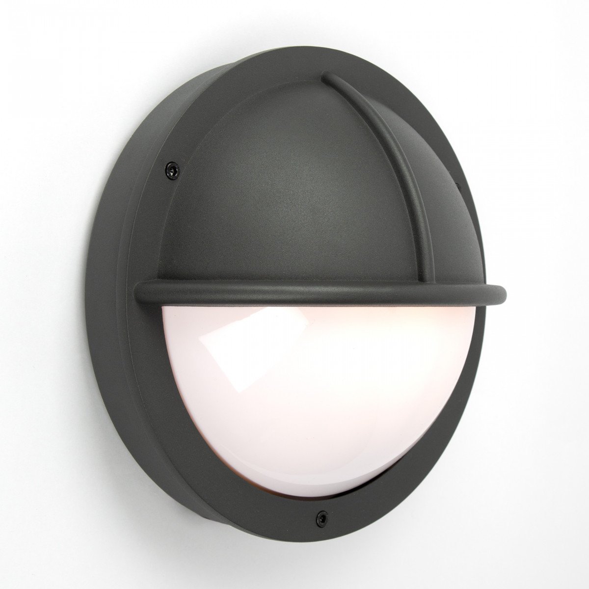 lampe murale ronde verre de lait anthracite moderne e27