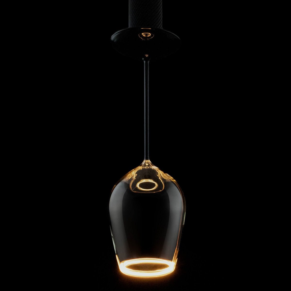 Décoration lampe led exclue anneau led en bas dans la couleur smokey black marque segula