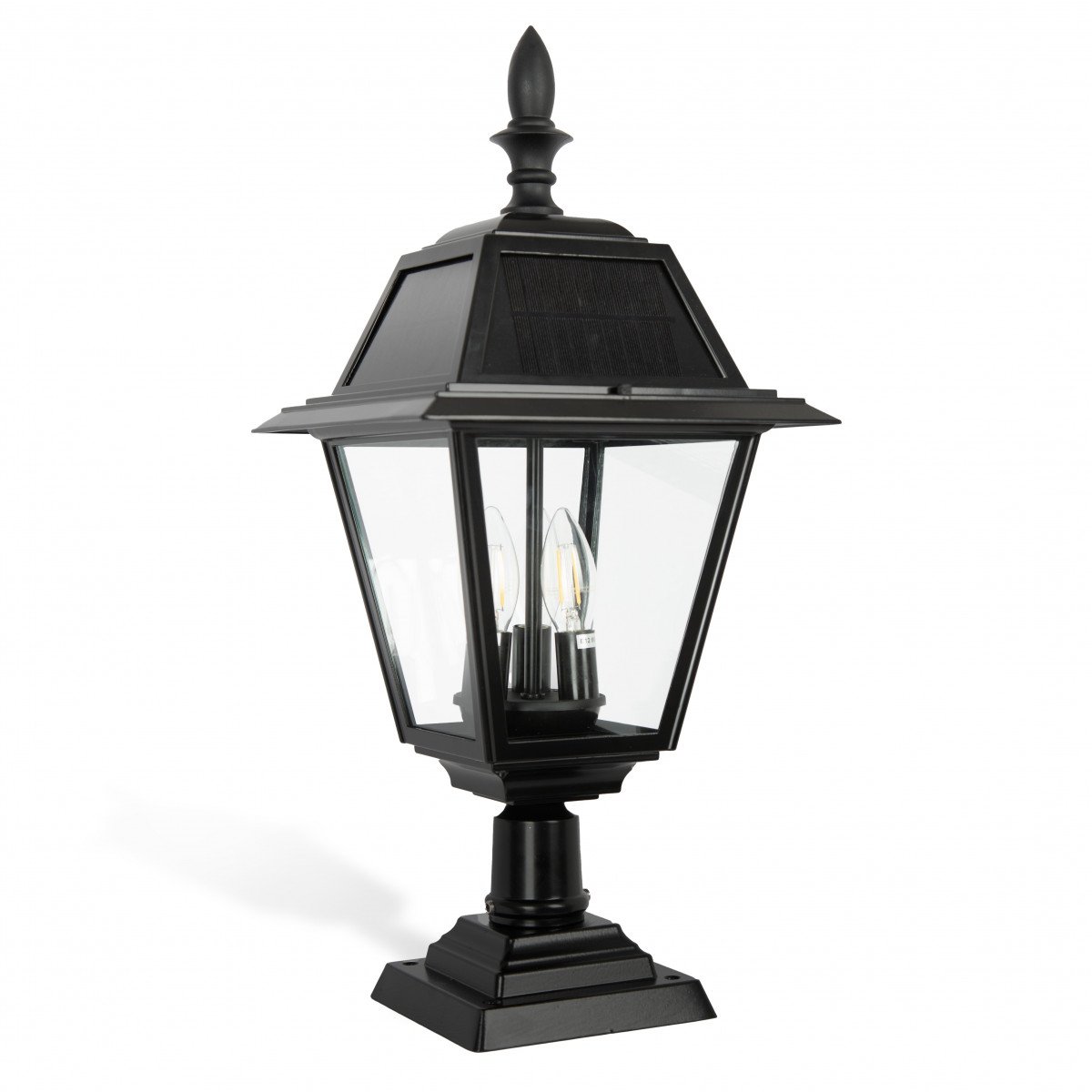 Lampe d'extérieur Vincenzo socle noir aluminium classique