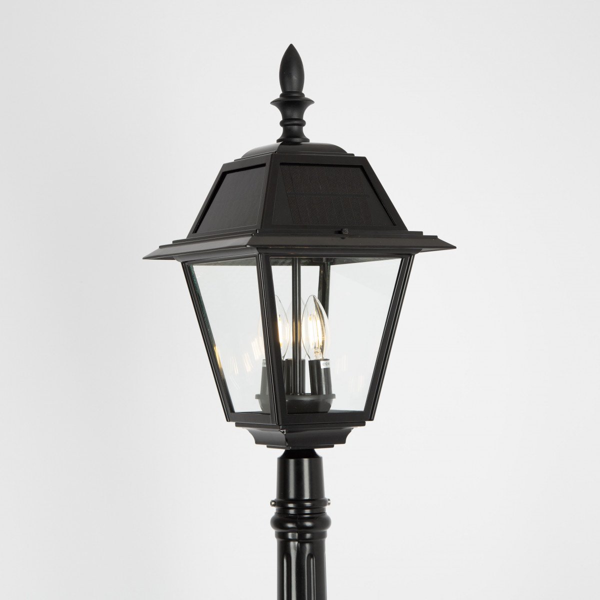 Lanterne solaire classique aluminium noir