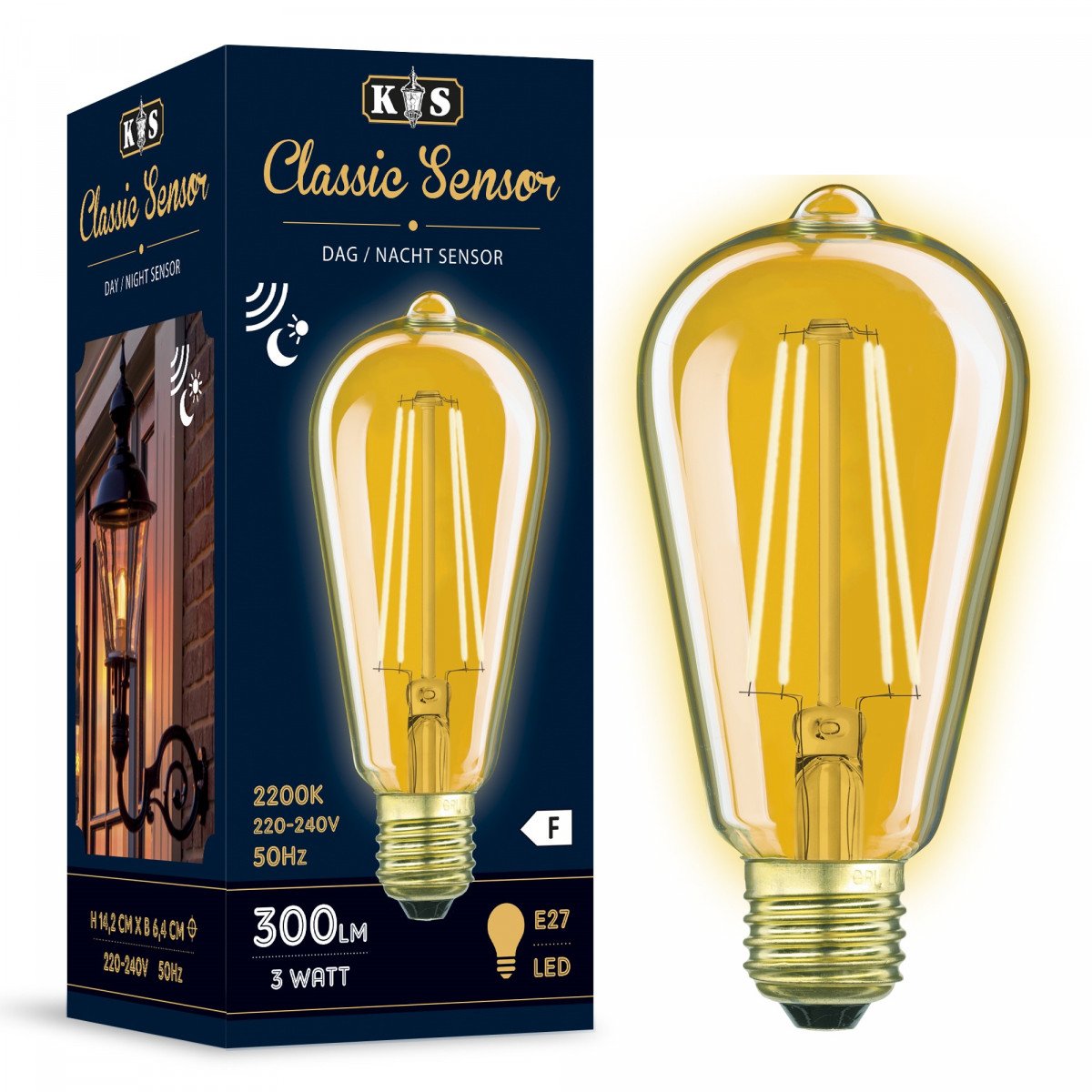 Ampoule Classic Sensor (5899) LED 3W avec capteur jour/nuit de KS Lighting