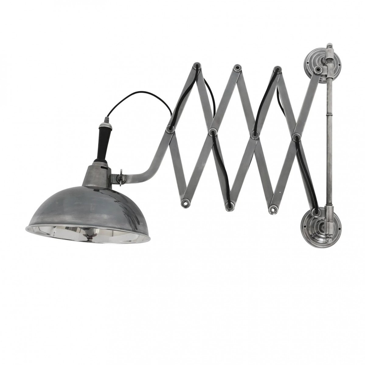 lampe en laiton couleur argent antique avec raccord E27