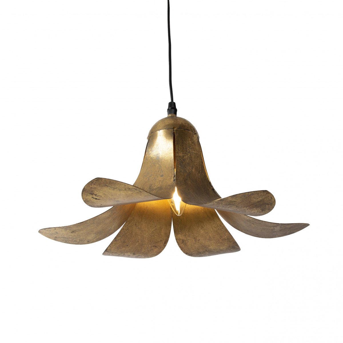 Lampe suspendue design feuilles d'or Métal E14