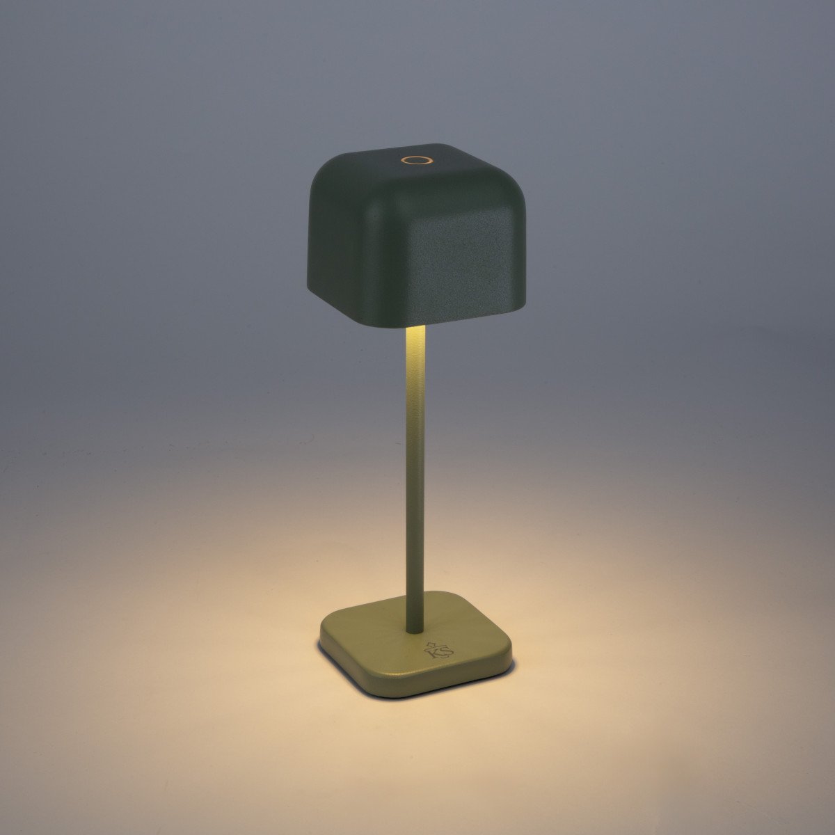 Lampe à poser compacte verte en aluminium moderne pour l'intérieur et l'extérieur