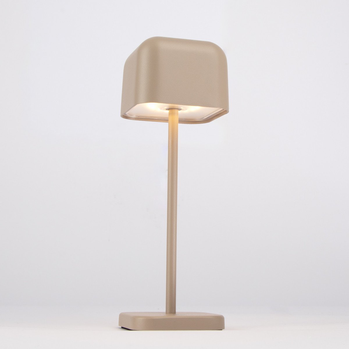 Lampe à poser compacte beige en aluminium moderne pour l'intérieur et l'extérieur