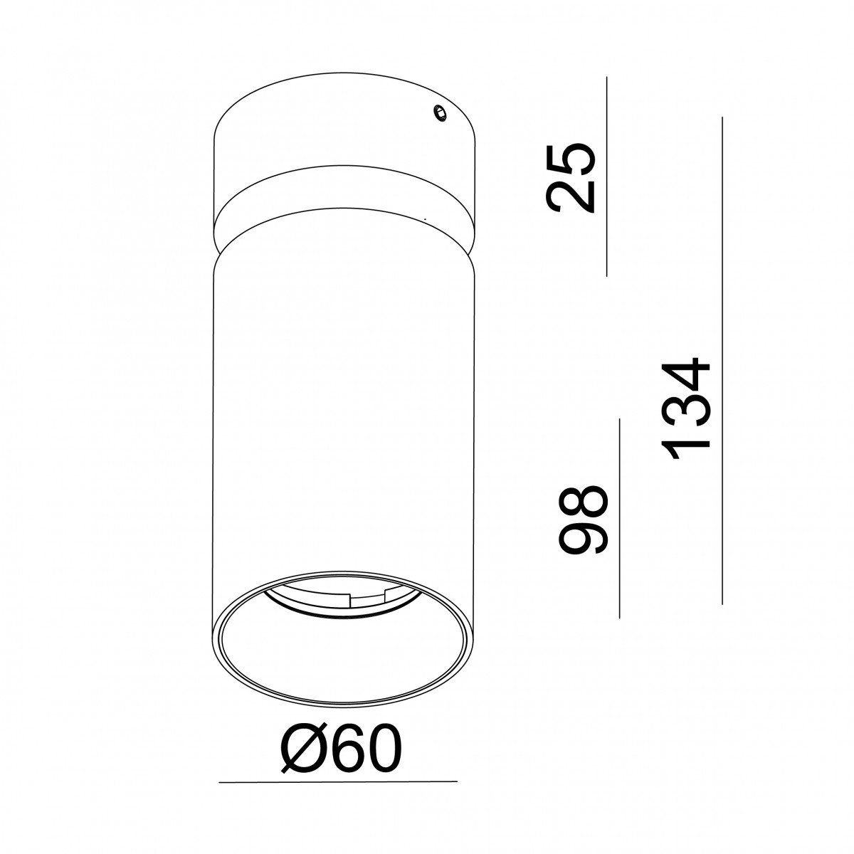 Spot orientable Mila 1 round gun metal