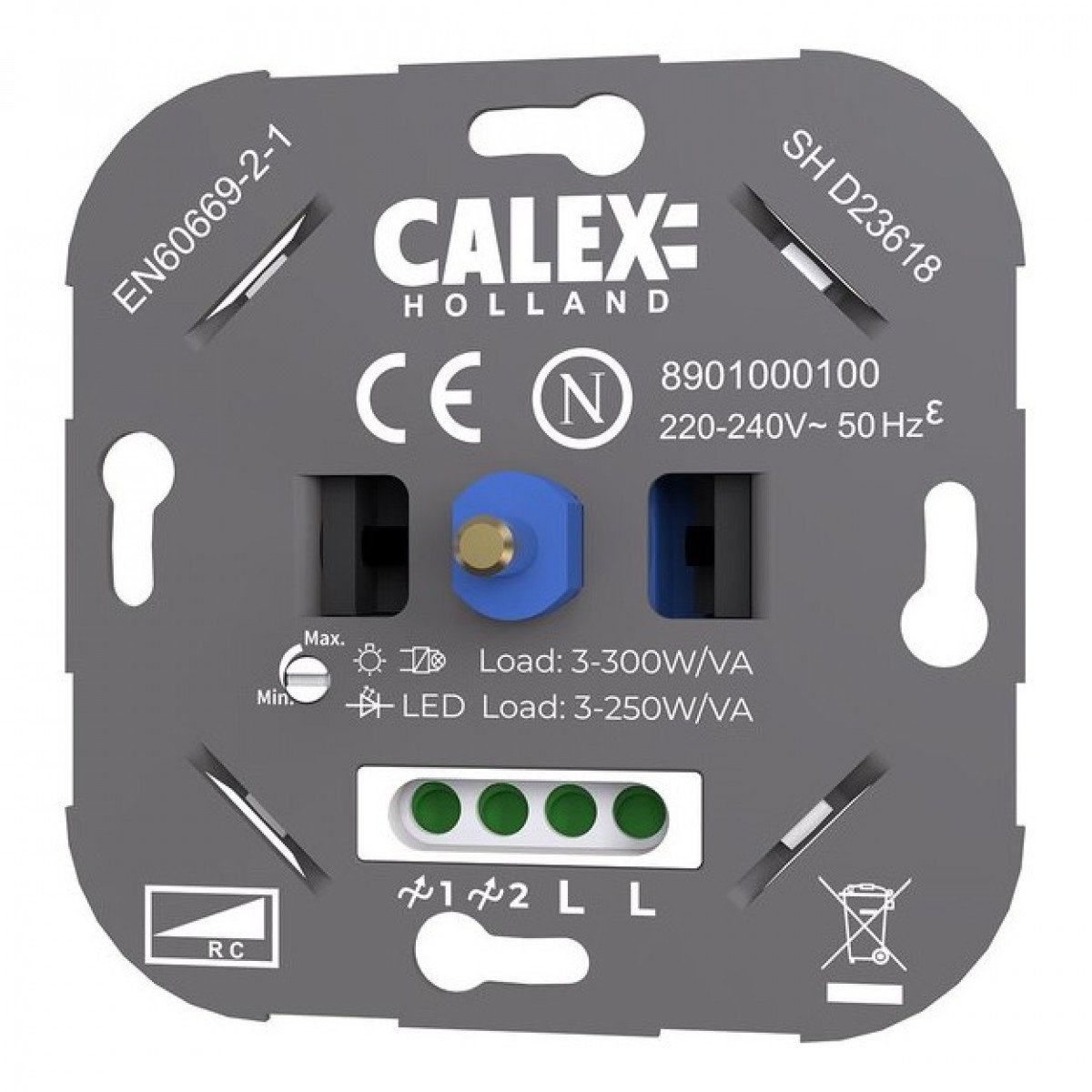 Calex LED gradateur mural encastré max 250W 220-240V