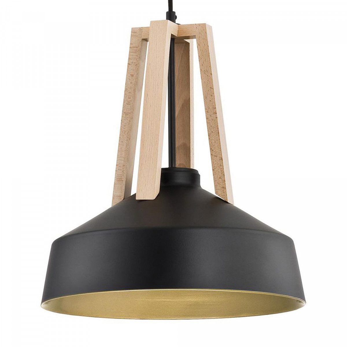 Suspension noire Basic Wood (7559) | Nostalux.fr